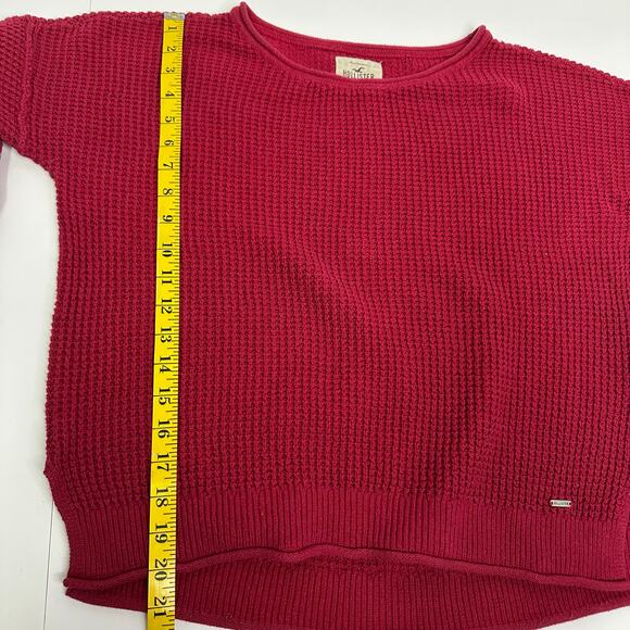 Hollister Waffle Knit Sweater in Berry Red – Size M - Picture 6 of 9